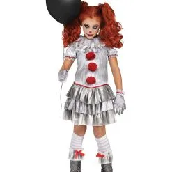 Böses Jahrmarkts Clownmädchen Kinderkostüm