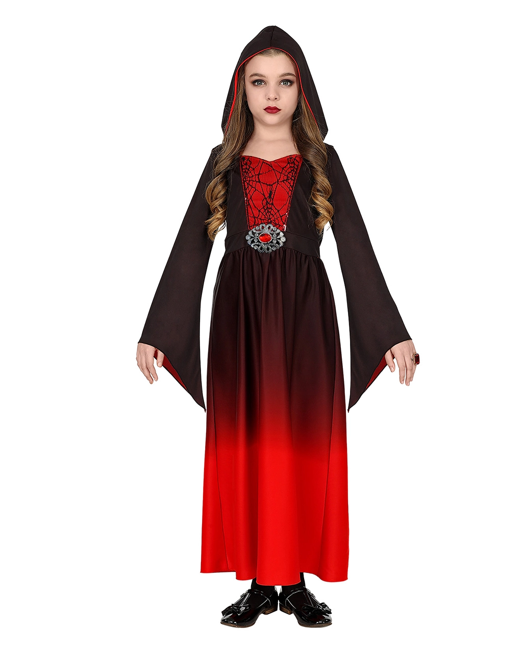 Rotes Gothicgirl Kostüm Für Kinder