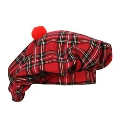 Karierte Schotten Mütze Rot