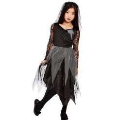 Fetziges Friedhofsbraut Kostüm Für Kinder