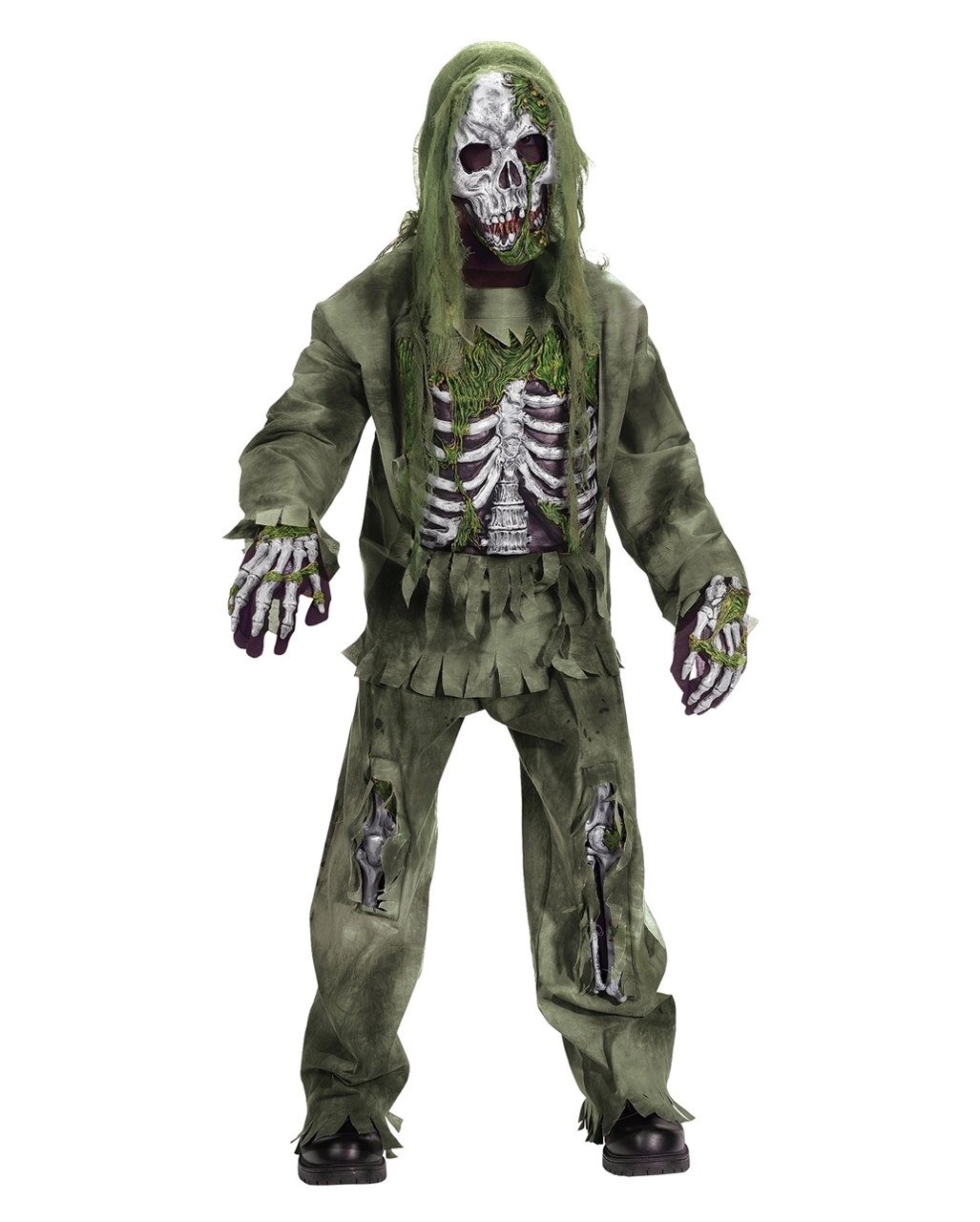 Skelett Zombie Kinder Kostüm Deluxe
