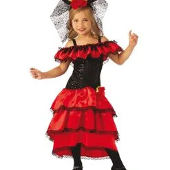 Rotes Flamenco Tänzerin Kinderkostüm