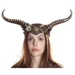 Steampunk Fabelwesen Hörner Haarreif Mit Spitze Gold