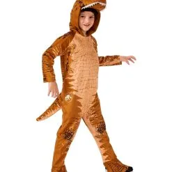 T-Rex Kinderkostüm Mit Haube Braun